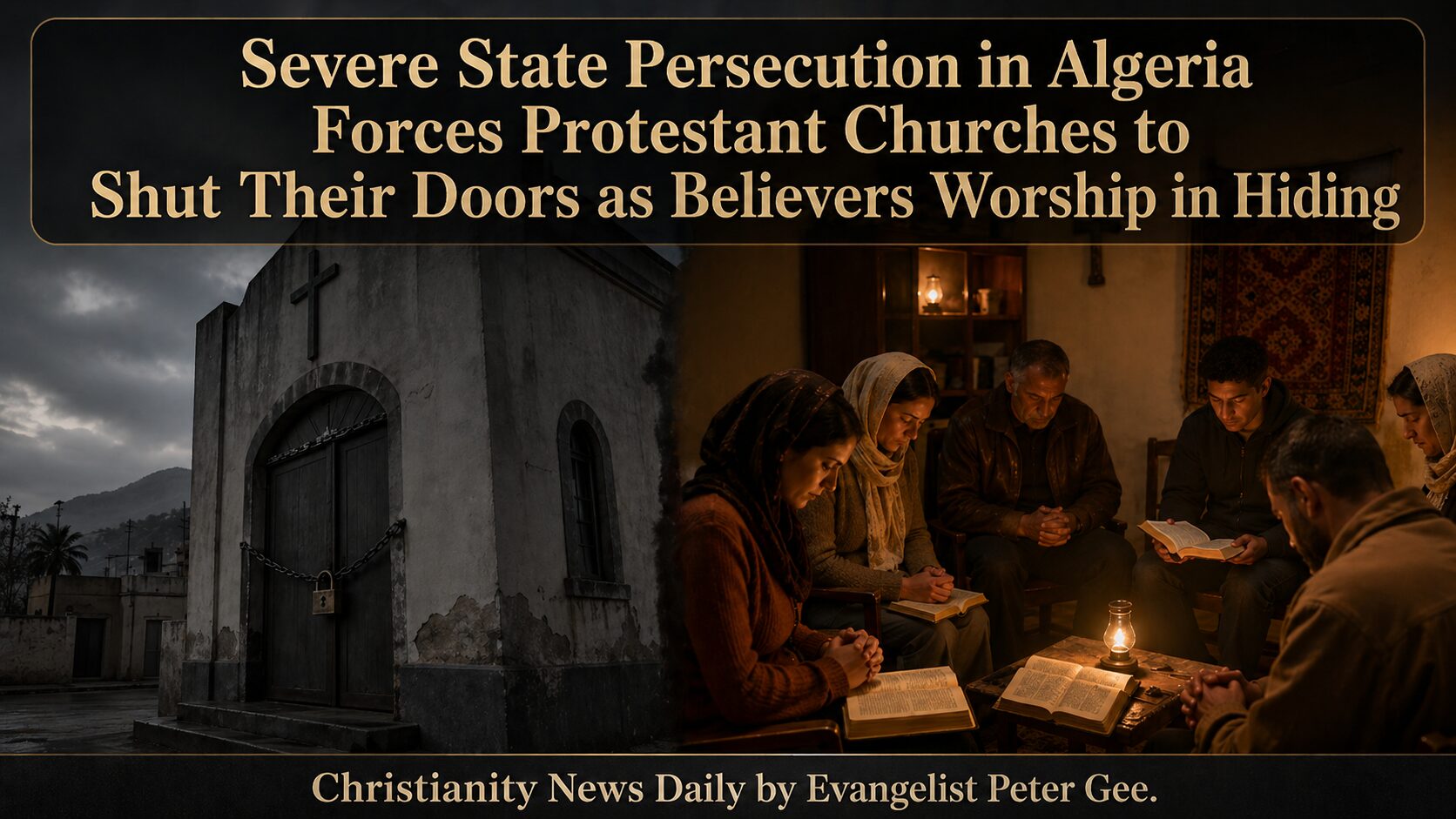 Severe state persecution in Algeria has forced Protestant churches to shut their doors, pushing believers into hidden worship as authorities continue tightening control over Christian gatherings and non-Muslim worship.