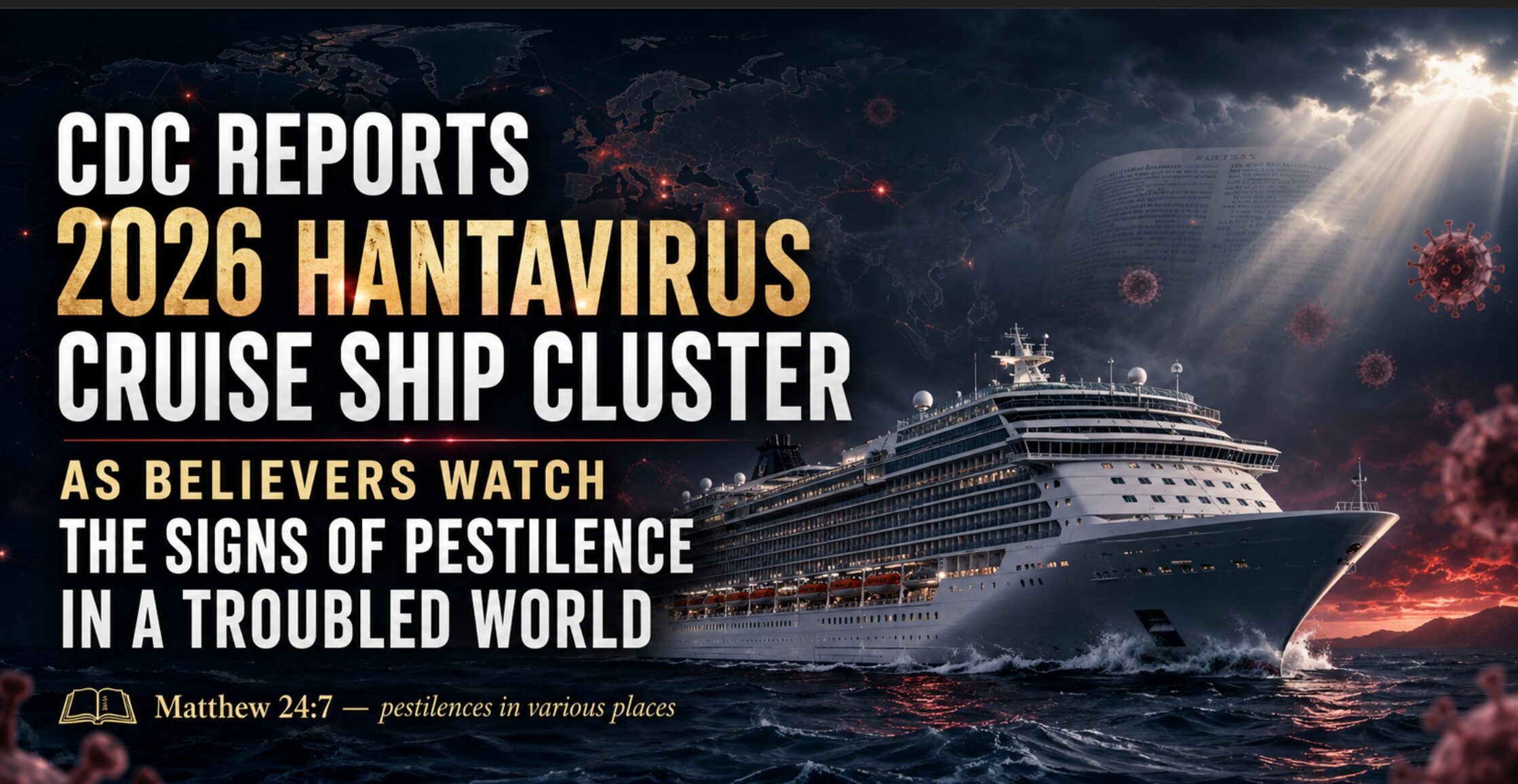 CDC Reports 2026 Hantavirus Cruise Ship Cluster as Believers Watch the Signs of Pestilence in a Troubled World.