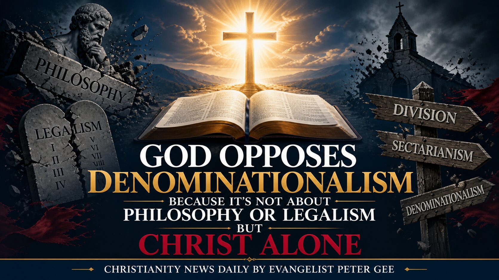 God Opposes Denominationalism Because It's Not About Philosophy or Legalism but Christ Alone.